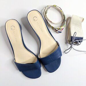 Alterre Interchangeable Navy Blue Sandal Womens 8 Leather Strappy Casual Comfort